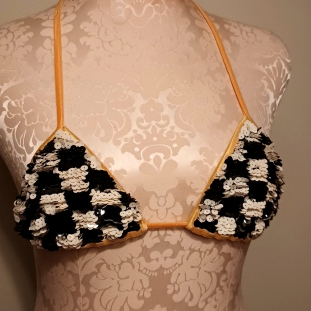 Dancer Race Day 2 piece Full Coverage Sequin bikin set Size M